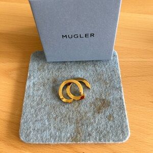 NIB Mugler Intertwined Ring Set, Gold